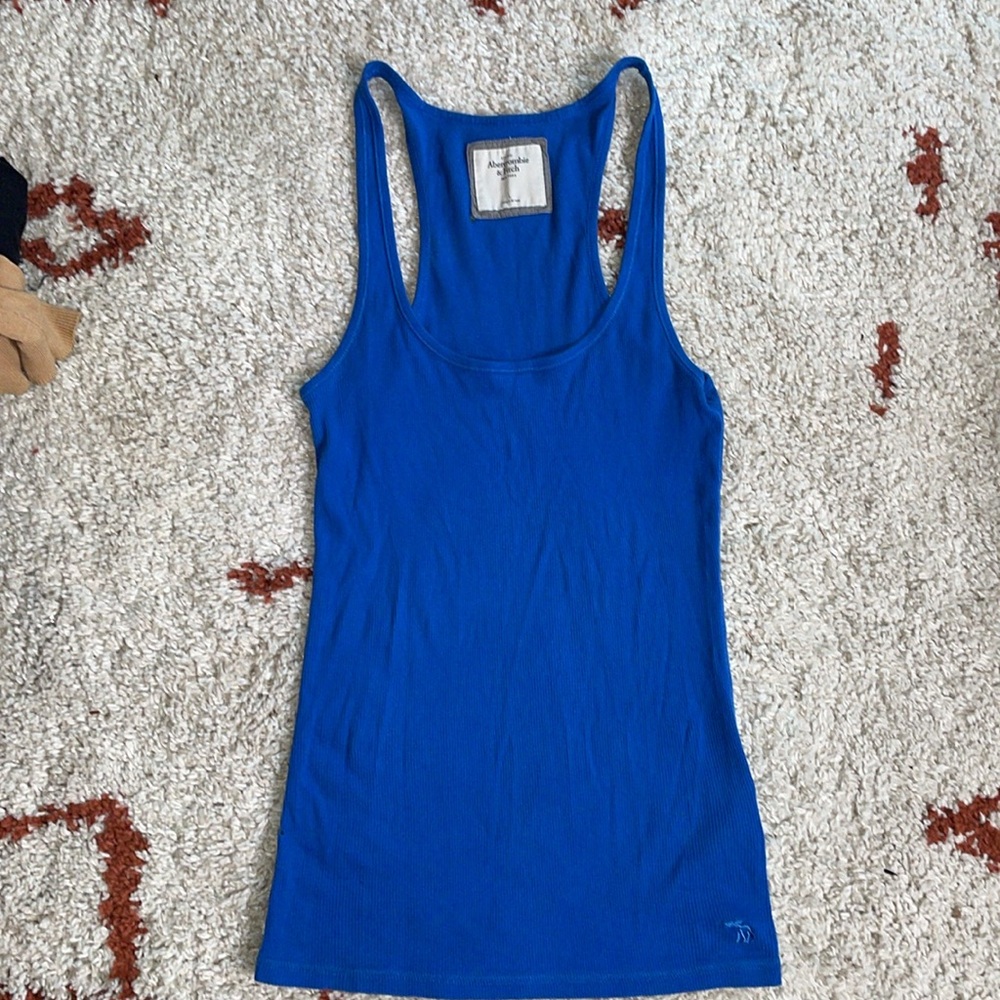 A&F- 3 LONG Style Racerback Tanks- Sz Lrg- Pink/Navy/Royal Blue-*Flawed* - Picture 4 of 16